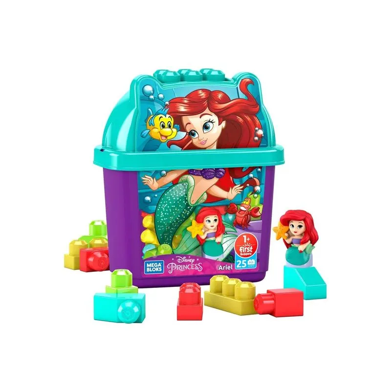 Blocos de Montar - Mega Blocks Disney - Balde de Construcao Ariel (GWF89) MATTEL