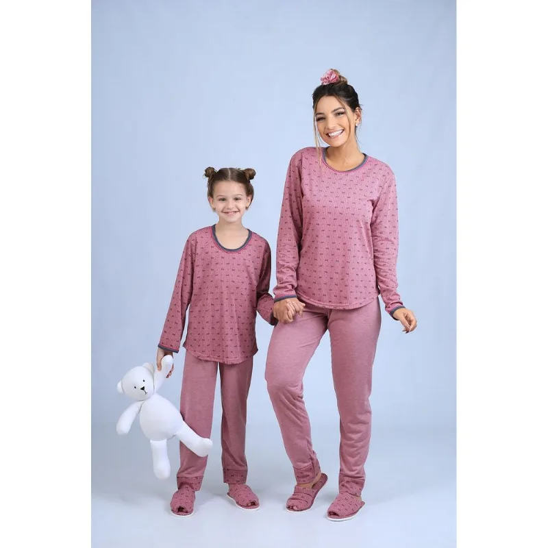 Pijama Cia do Corpo Degradê Feminino PJ4682 Rosê Laço M