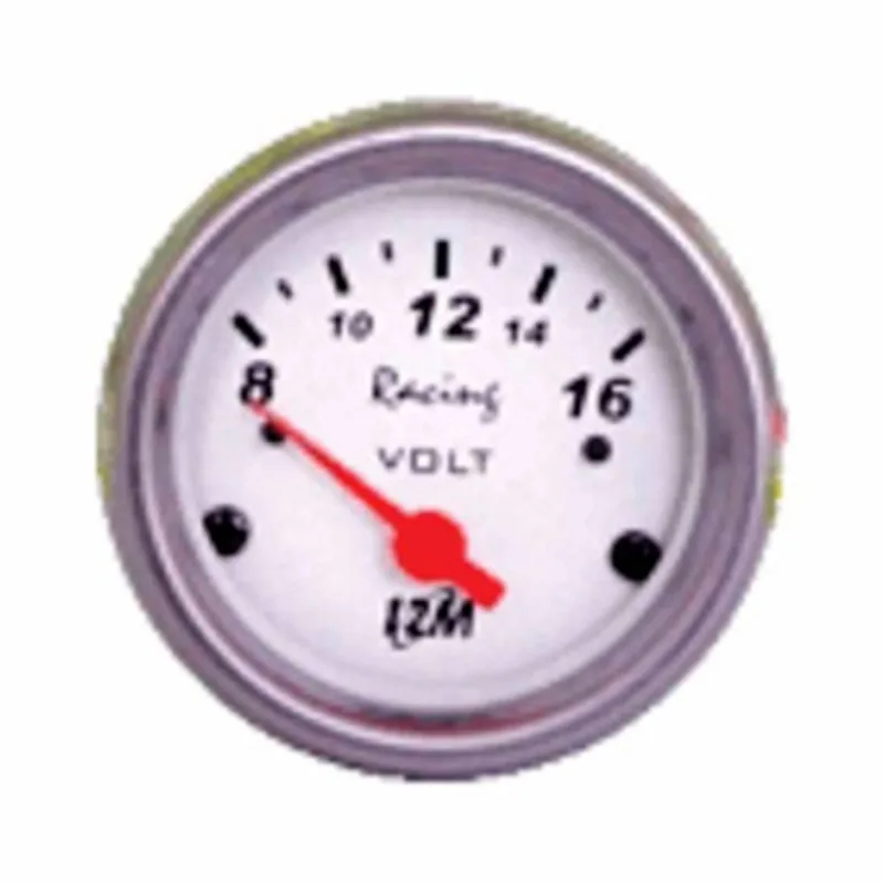 12M22064 Voltímetro Para Indicar Garga De Bateria 52Mm Escala 8V A 16V Fundo E Aro De Alumínio Forn