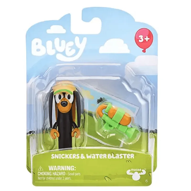 Figura Bluey Story - Starter Single Pack - Snickers e Water Blaster MATTEL
