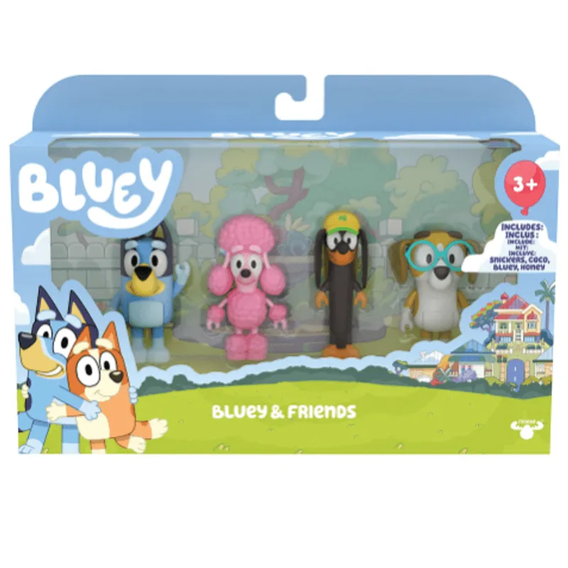 Bluey Story - 4 Figuras - Bluey e Friends MATTEL Bluey Story - 4 Figuras - Bluey & Friends MATTEL