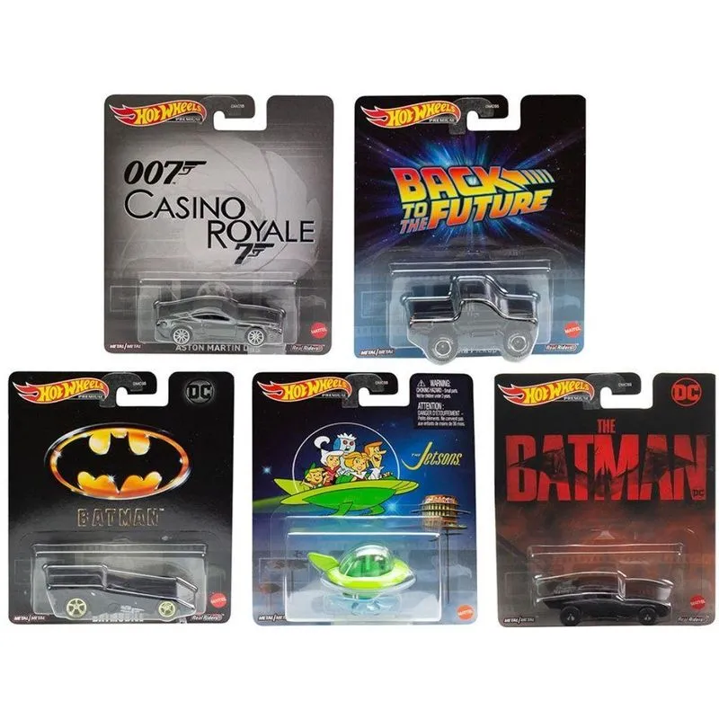 Carrinho - HW Premium - Kit C / 5 Miniaturas Entretenimento Retro (DMC55) MATTEL