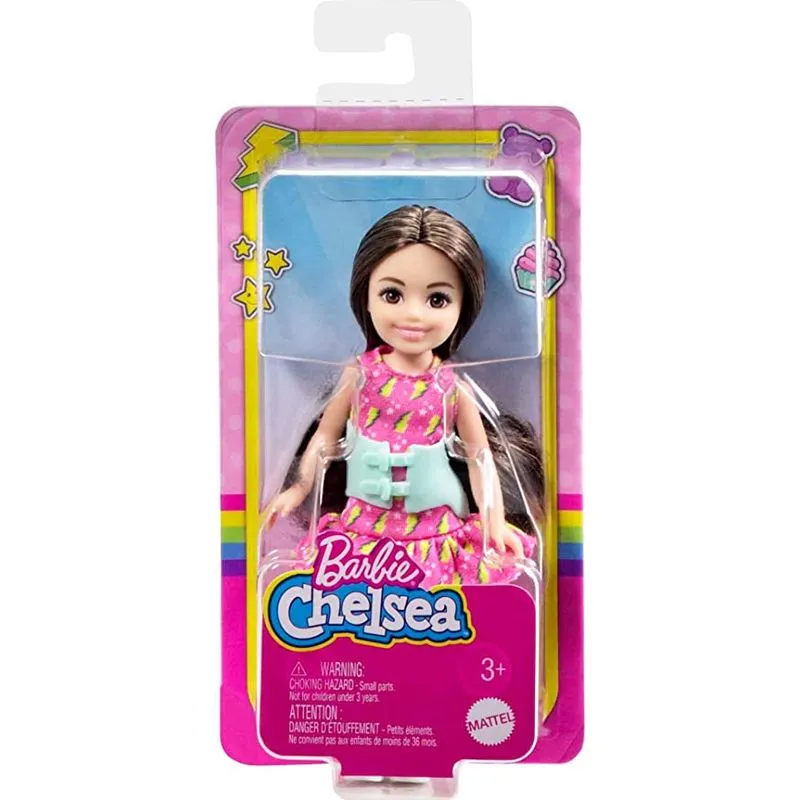 Boneca - Barbie - Familia Chelsea Club - Camiseta Rosa Estampado MATTEL