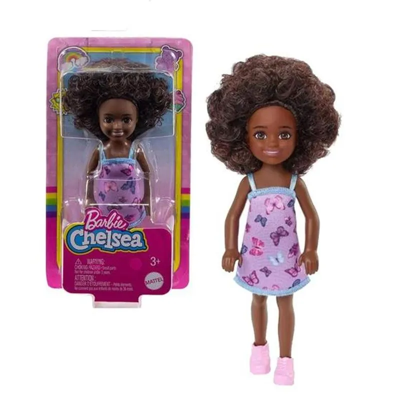 Boneca - Barbie - Familia Chelsea Club - Vestido Roxo Estampado MATTEL