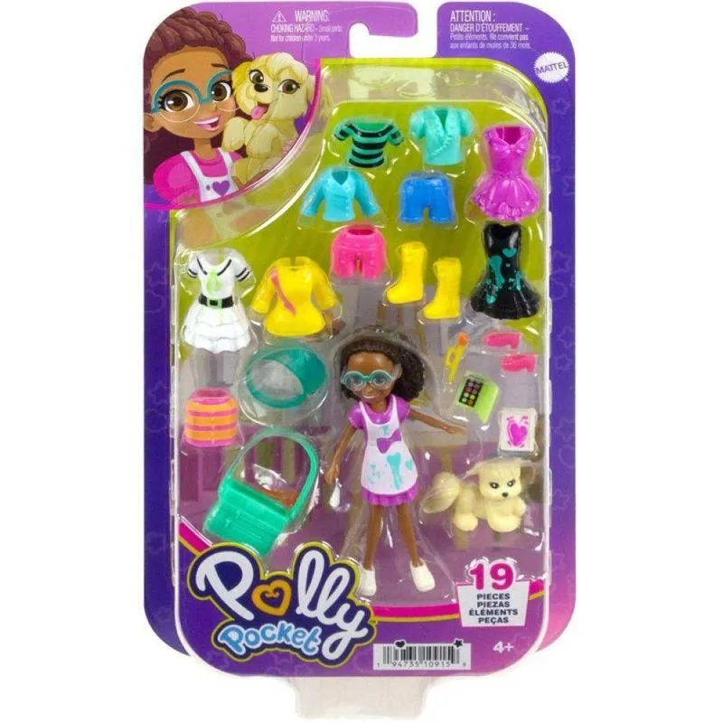 Boneca - Polly Pocket - Conjunto de Looks Roxo - MATTEL