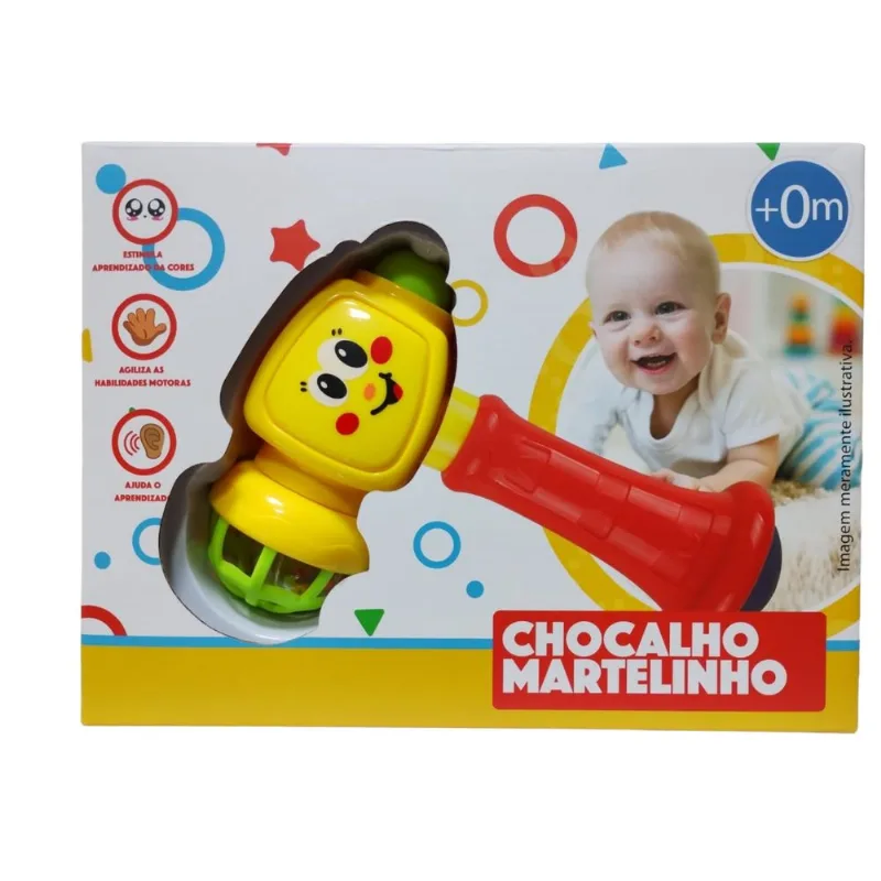 Chocalho - Martelinho Infantil Amarelo HONGYAO