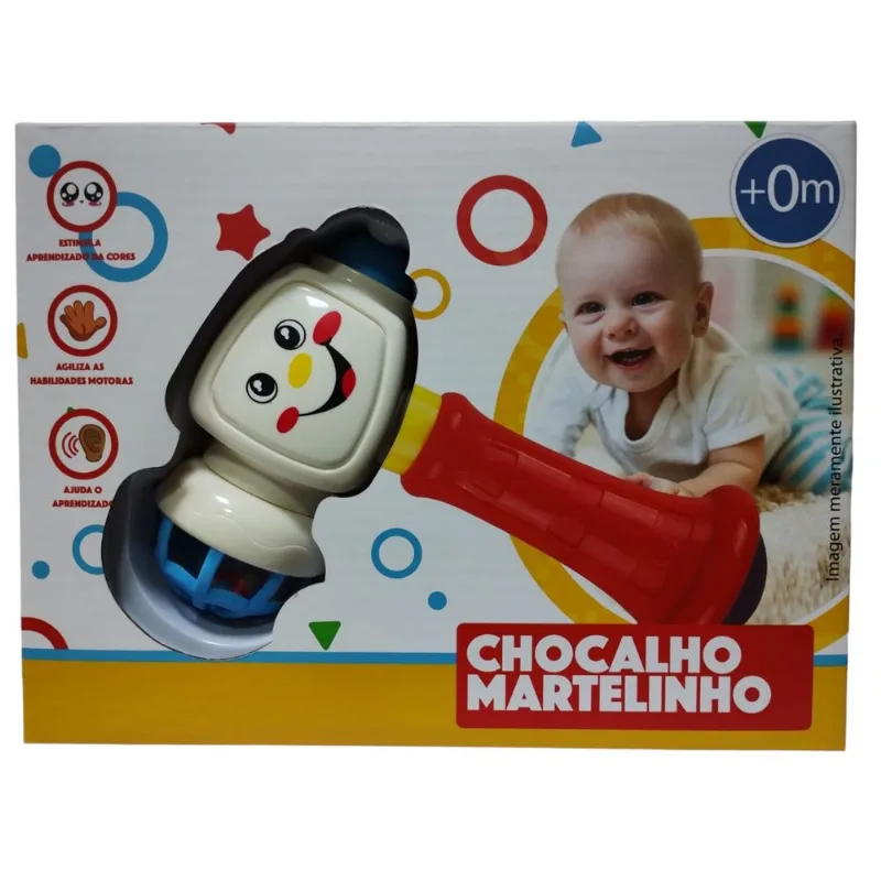 Chocalho - Martelinho Infantil Branco HONGYAO