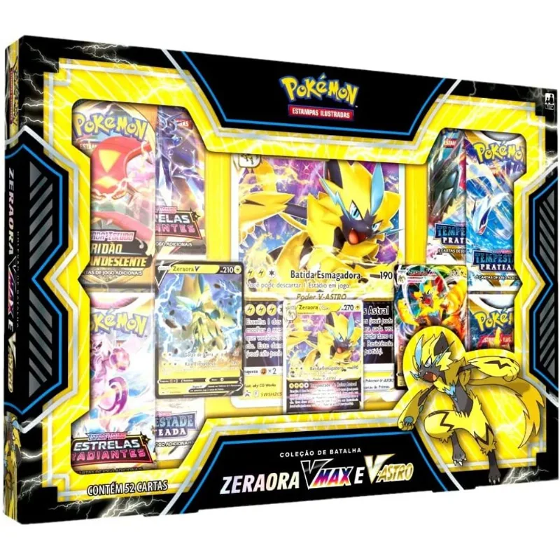 Cartas - Box Pokemon - Colecao de Batalha - Zeraora Vmax e V-Astro COPAG DA AMAZONIA