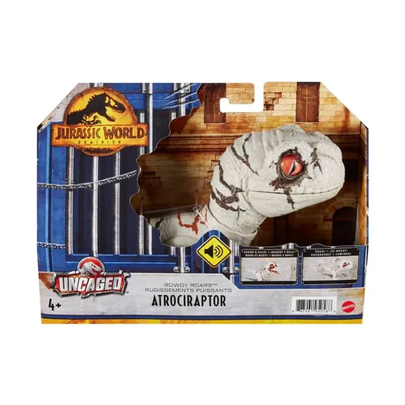 Dinossauro - Jurassic World Dominion - Uncaged Rugidos Pulsantes - Atrociraptor Cinza - GWD69 MATTEL