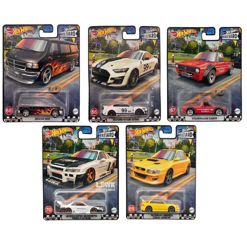 Carrinho -Boulevard Hot Wheels - Escala 1:64 - kit com 5 Carrinhos MATTEL