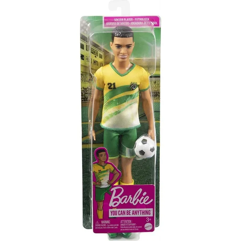 Boneco - Barbie Jogador De Futebol - Amarelo MATTEL
