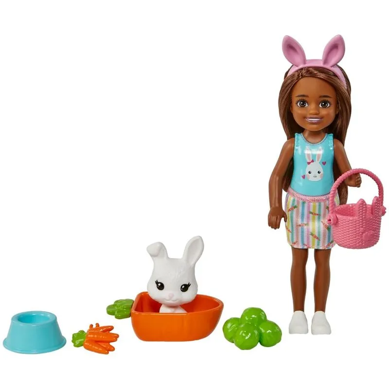 Boneca - Barbie Chelsea com Coelhinho e Acessorios - HGT08 - MATTEL