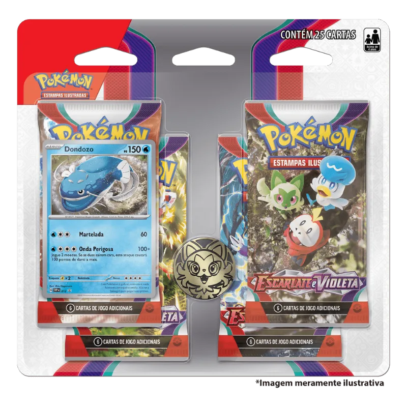 Cartas - Blister Quadruplo Pokemon Dondozo Escarlate e Violeta 1 - 32566 COPAG DA AMAZONIA