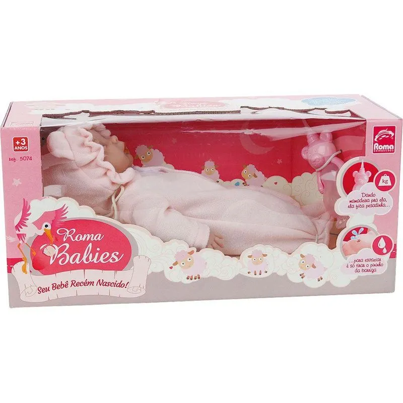 Boneca - Bebe Recem Nascido - Saida de Maternidade - 5074 ROMA JENSEN