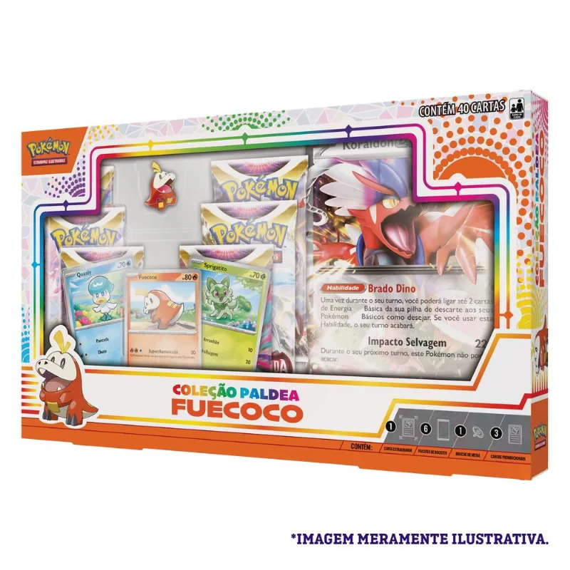 Cartas - Pokemon - Box Colecao Paldea Fuecoco - 32528 COPAG DA AMAZONIA
