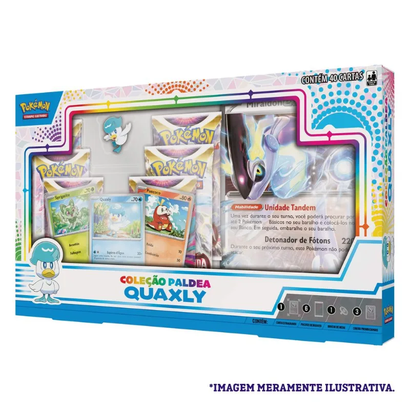 Cartas - Pokemon - Box Colecao Paldea Quaxly - 32528 COPAG DA AMAZONIA