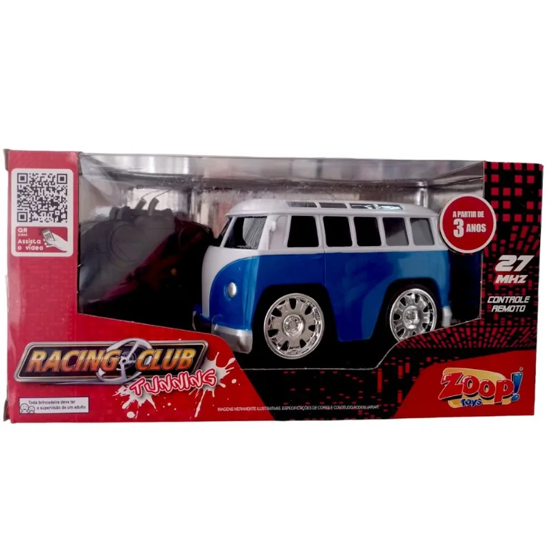 Carro - Com Controle Remoto - Racing Club Tunning - Kombi Azul - ZP00117 LUMINUS IMPORTACAO E