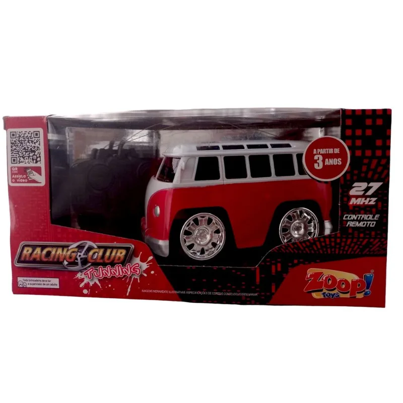 Carro - Com Controle Remoto - Racing Club Tunning - Kombi Vermelho - ZP00117 LUMINUS IMPORTACAO E