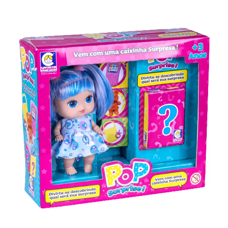 Boneca - Cot Surpresa - Cabelo Azul COTIPLAS