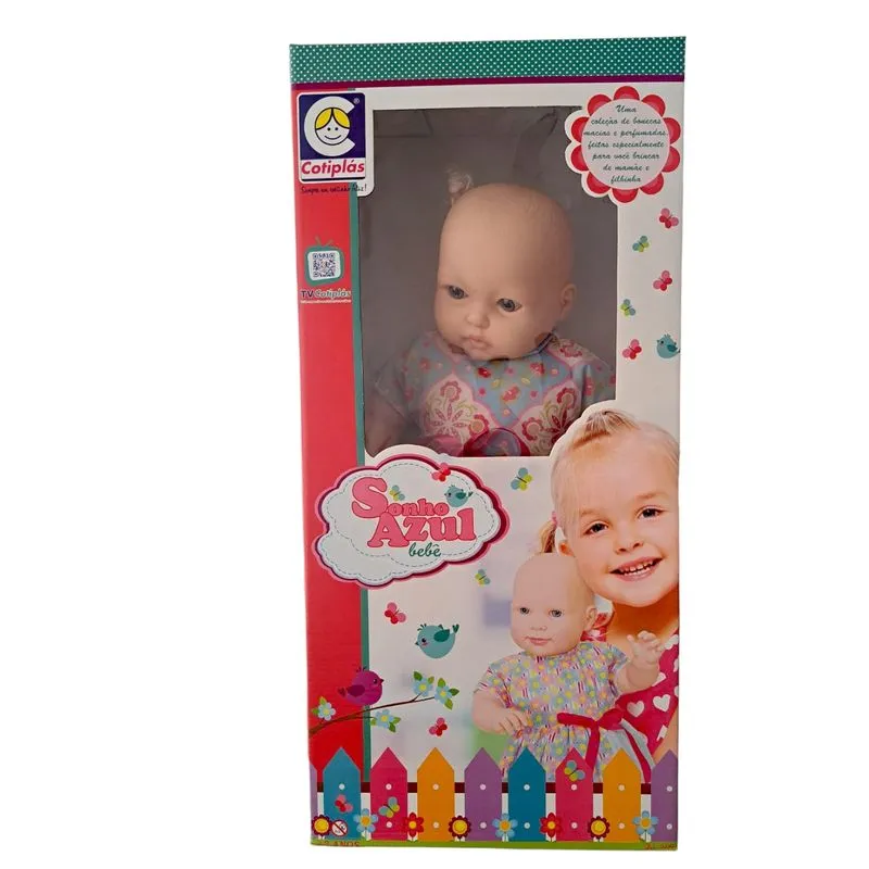 Boneca Sonho Azul Bebe - Azul e Branco - 2199 COTIPLAS