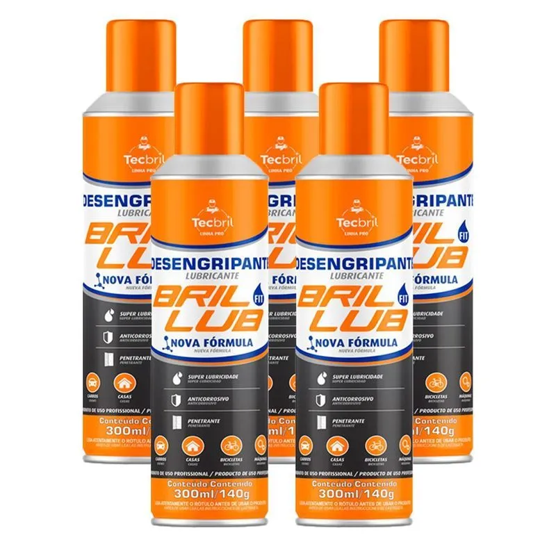 Kit 5 Desengripante Bril Lub Fit Antiferrugem Anticorrosivo