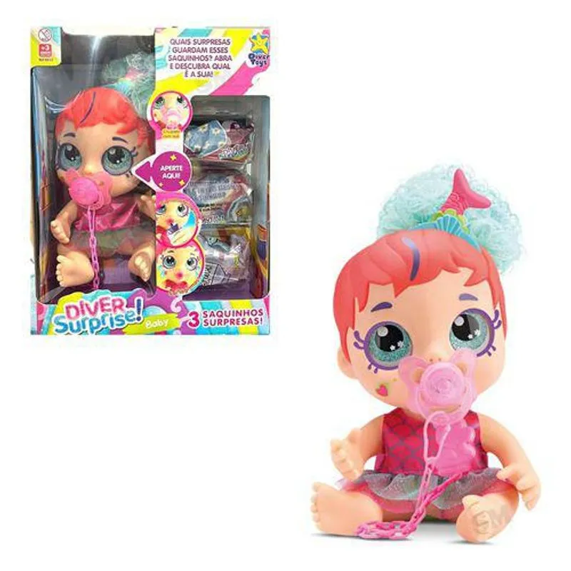 Boneca - Diver Surpresa Baby - Mama e Chora - Laranja DIVERTOYS