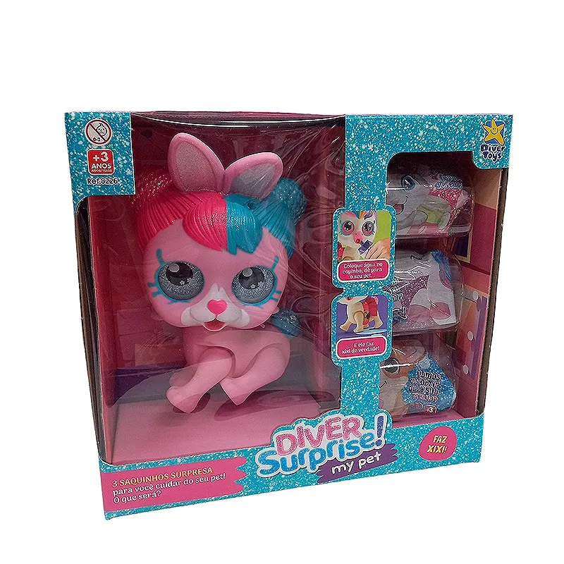 Boneca - Diver Surprise My Pet - Faz Xixi Coelhinha - 8226 - DIVERTOYS