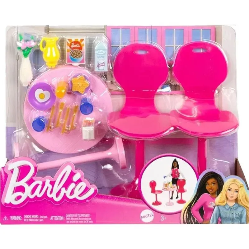Conjunto - Barbie - Moveis Mesa e Cadeiras - HPT51 - MATTEL