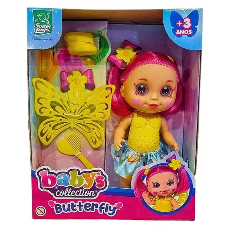 Boneca - Butterfly Babys Collection Sapatinho Amarelo - 513 - SUPER TOYS
