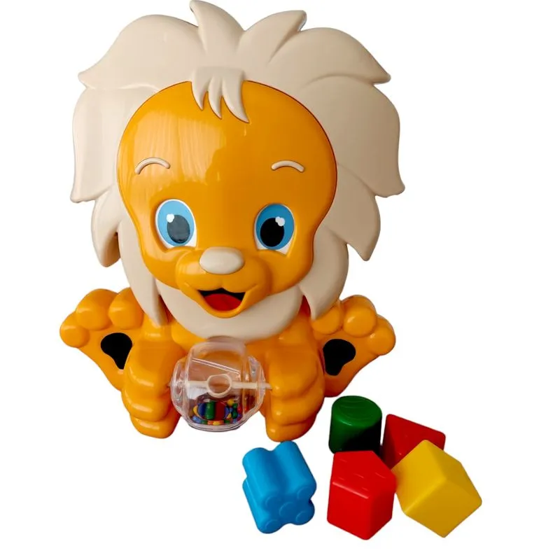 Boneco - Amigo Leao Com Pecas Didaticas - Laranja - 616 - TA TE TI INDUSTRIA E