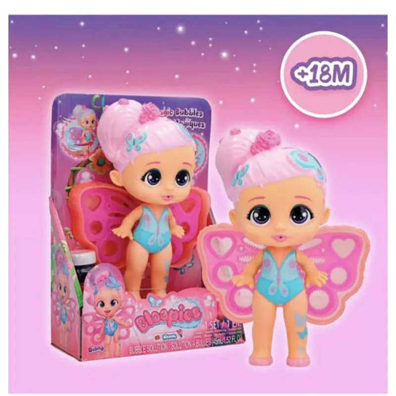 Boneca - Bloopies Magic - Diana Cabelo Rosa Com Borboleta MULTIKIDS