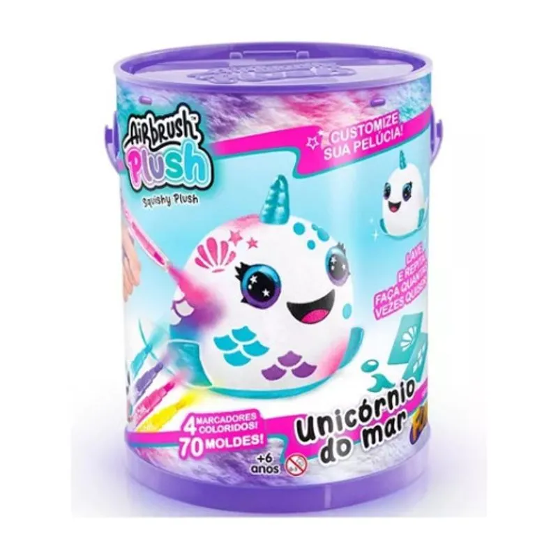Pelucia - AirBrush na Lata - Unicornio do Mar START