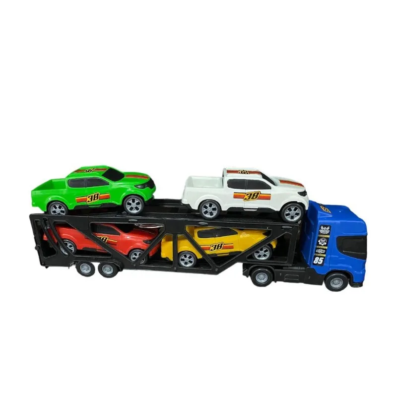 Mini Cegonheiro com 4 Carros - Azul - 485 BSTOYS