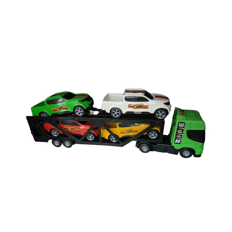 Mini Cegonheiro com 4 Carros - Verde - 485 BSTOYS