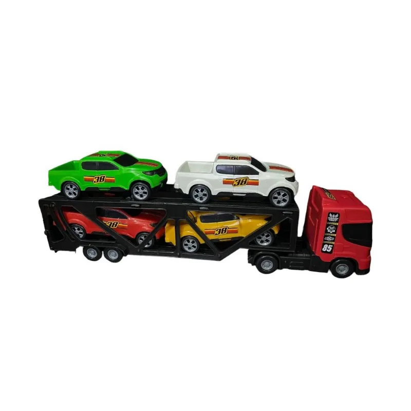 Mini Cegonheiro com 4 Carros - Vermelho - 485 BSTOYS