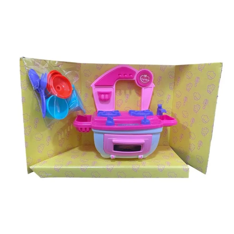 Kit Mini Cozinha - Fogaozinho C/ Panela Forno - Branco BSTOYS