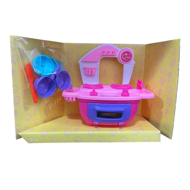 Kit Mini Cozinha - Fogaozinho C/ Panela Forno - Pink BSTOYS
