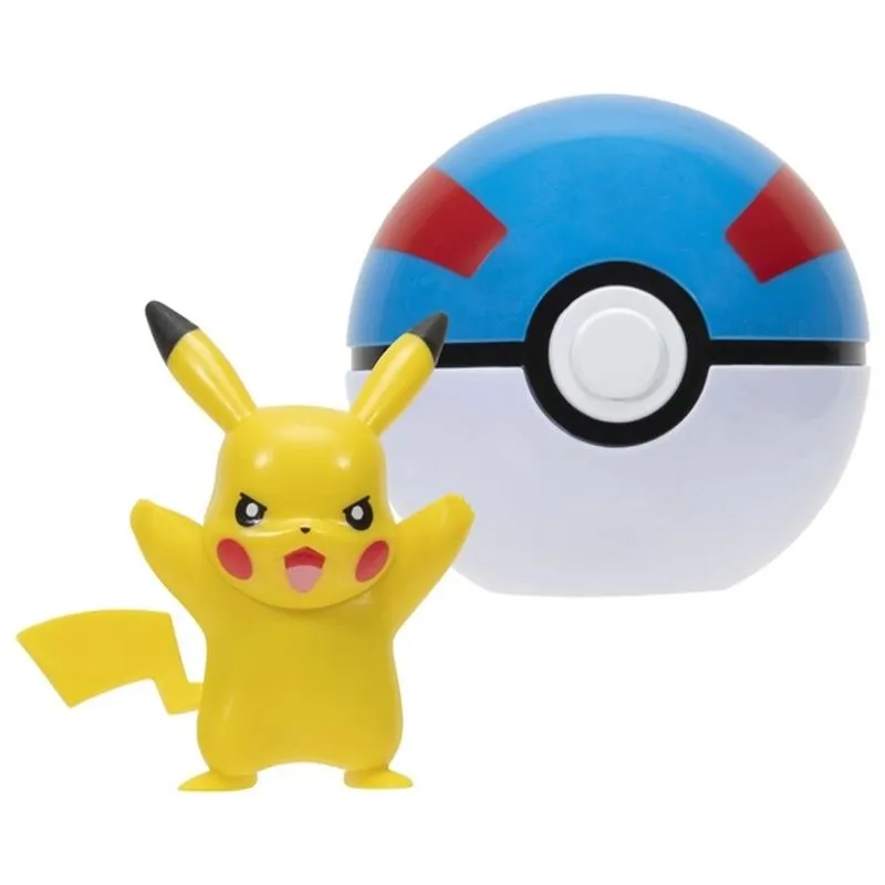 Boneco Pokemon - Pokebola - Clip N Go - Pikachu + Grande Bola SUNNY BRINQUEDOS