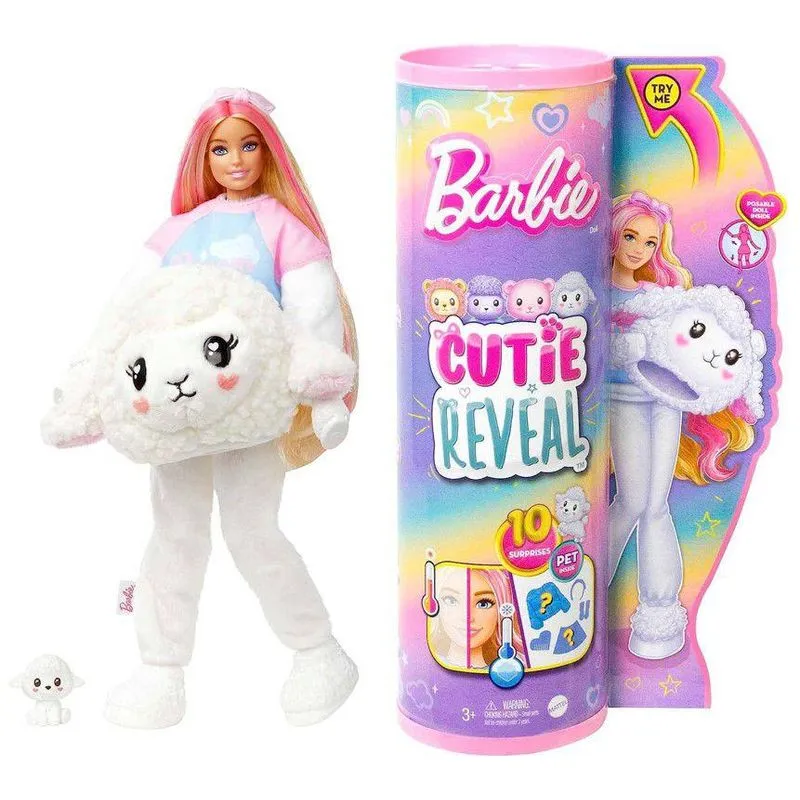 Boneca - Barbie Cutie Reavel - Camisetas Fofas - Cordeiro MATTEL