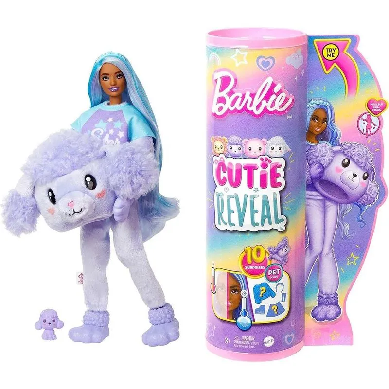 Boneca - Barbie Cutie Reavel - Camisetas Fofas - Poodle MATTEL