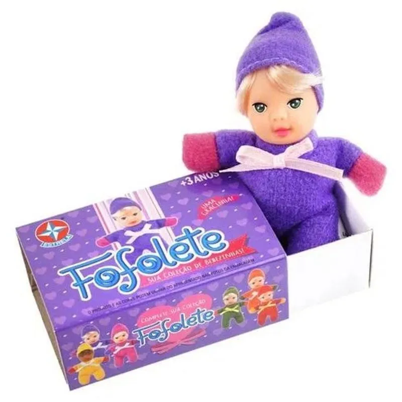 Boneca - Fofolete Pequena Roupa Roxa ESTRELA