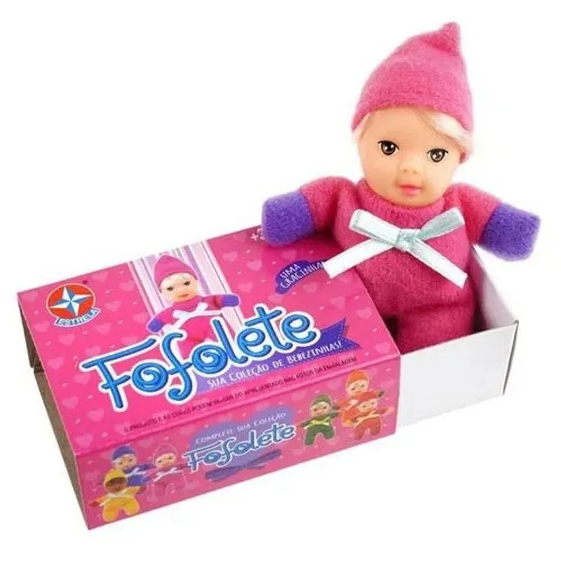 Boneca - Fofolete Pequena Roupa Rosa ESTRELA