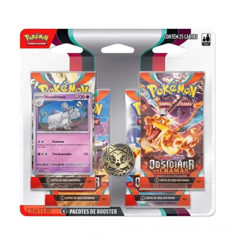 Pokemon EV03- Obsidiana em Chamas - Blister Quadruplo - Houndstone COPAG DA AMAZONIA