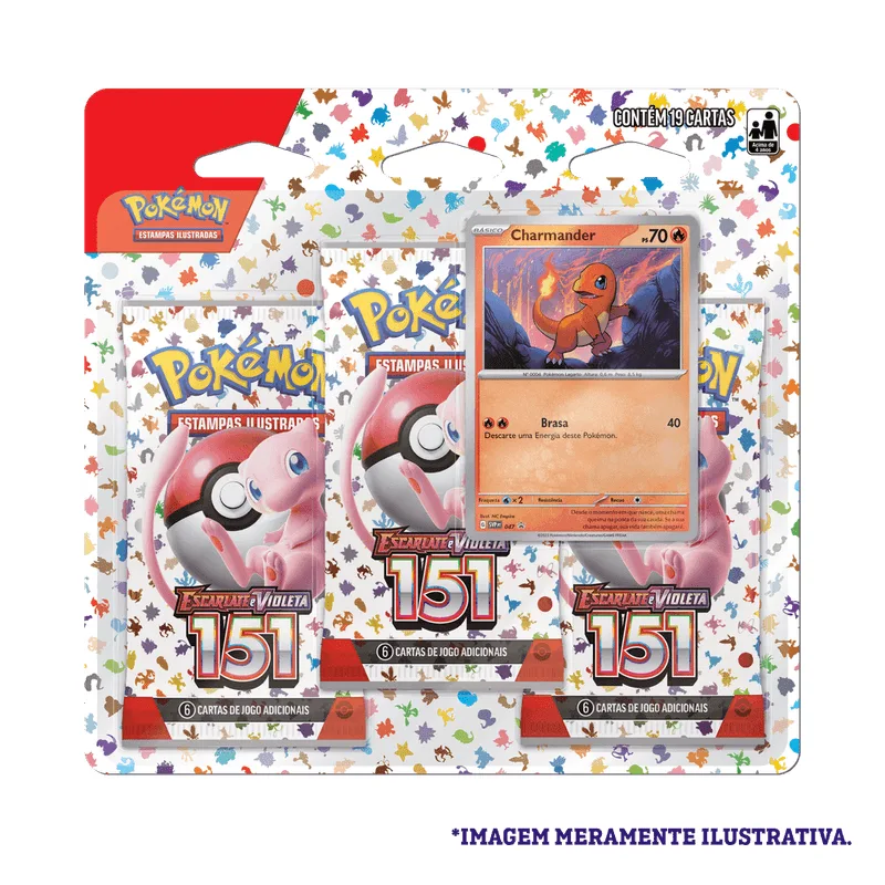 Pokemon - Blister Triplo - Charmander - Colecao 151 COPAG DA AMAZONIA