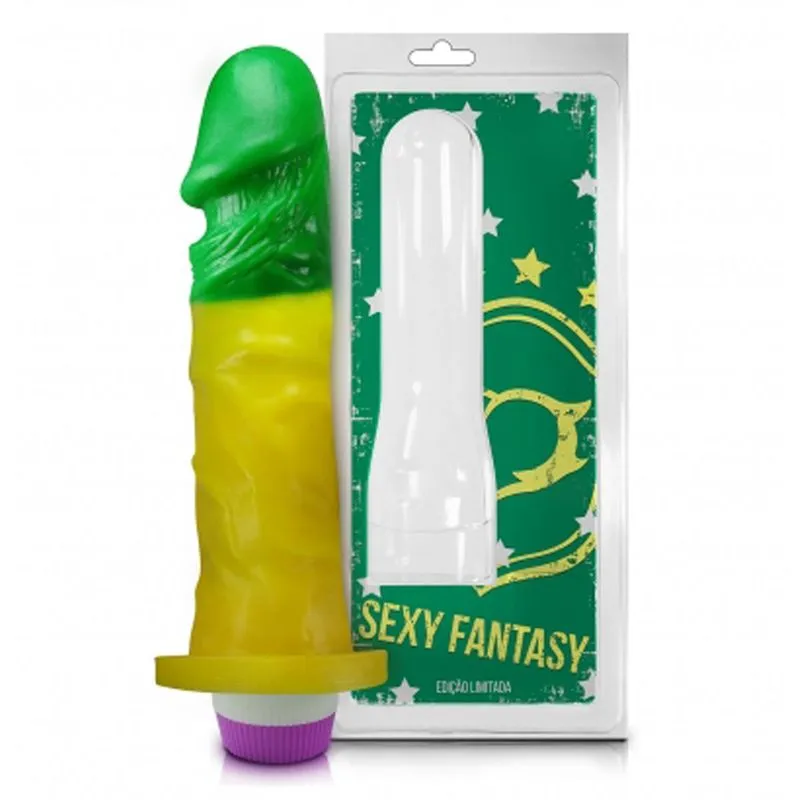 Prótese com Vibrador da Copa Maciça 15,3X4cm Sexy Fantasy
