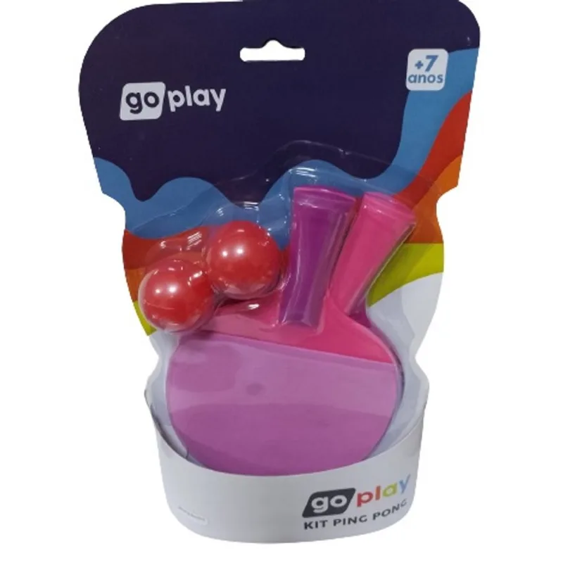 Kit Ping Pong - Go Play - Raquetes e Bolinhas - Rosa MULTIKIDS