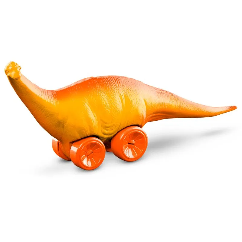 Boneco - Dino com Rodinhas - Brachiosaurus Laranja ROMA JENSEN