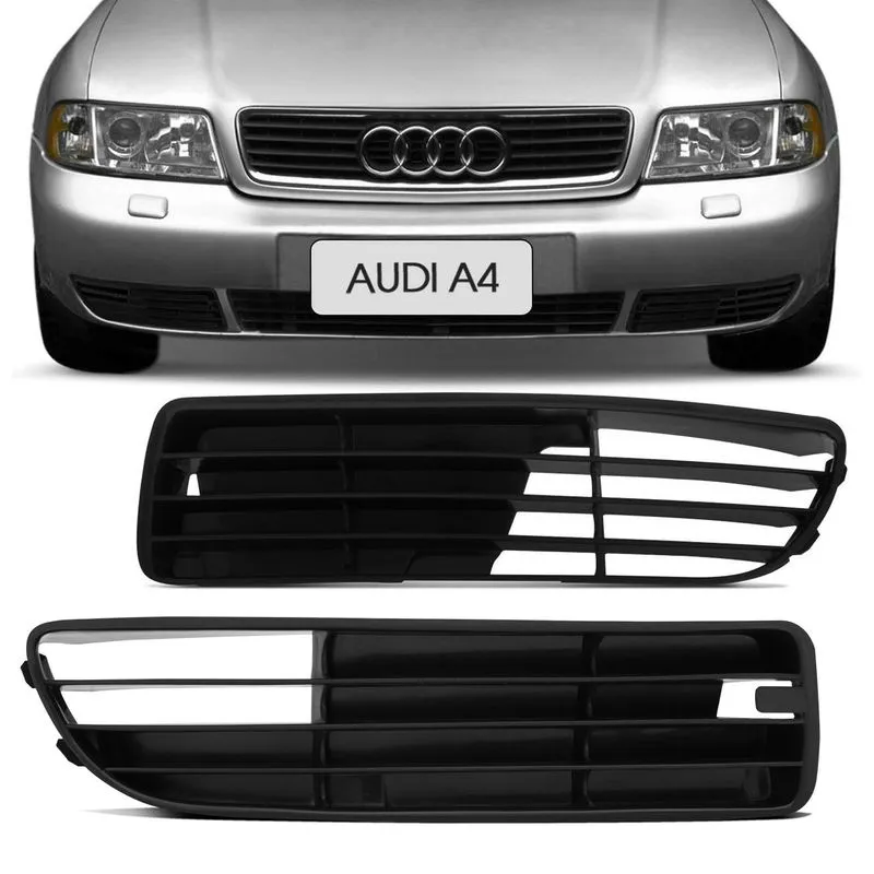 Grade Inferior Para-choque Audi A4 1995 1996 1997 1998 Preto - Lado Esquerdo Motorista