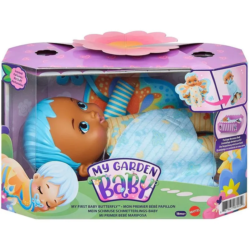 Boneca My Garden Baby - Minha Primeira Bebe Borboleta - Cabelo Azul MATTEL