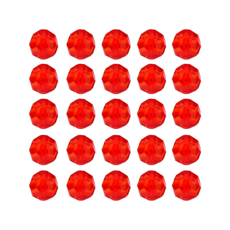 Bola Sextavada Passante 12MM em Acrilico com 500GR 012 - Vermelho 12